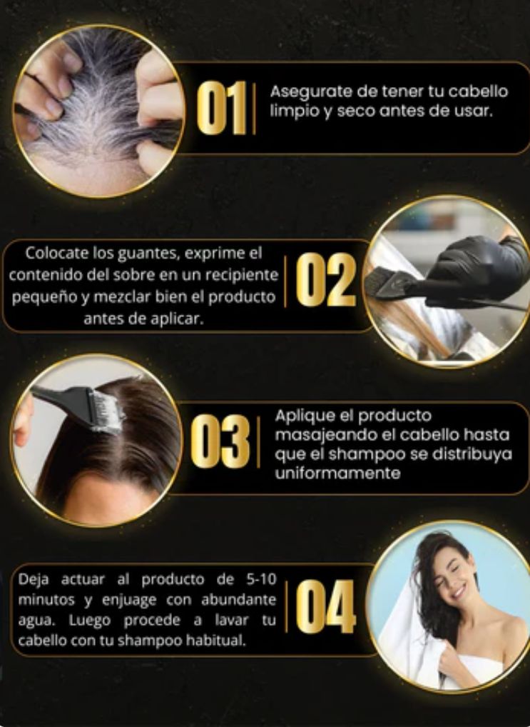 🤩BLACK HAIR DEXE- Shampoo cubre canas X10🤩